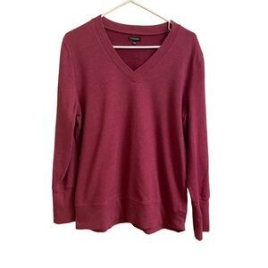 J. Peterman Burgundy V-neck Sweater Women’s Large